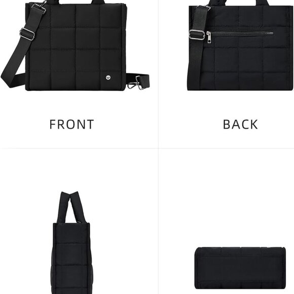 s for Women Quilted Tote Bag Puffy Weekender Overnight Bag Nylon Shoulder Handba - Picture 6 of 6